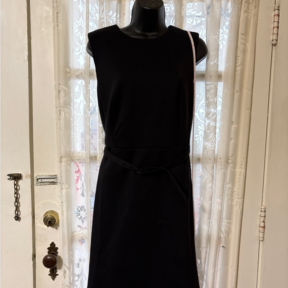 Ann Taylor Black Black Dress with a belt.